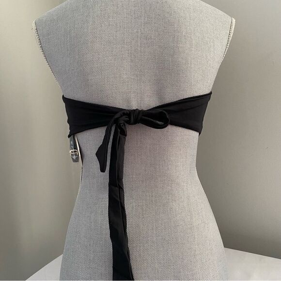 Calvin Klein Women's Solid Black Studded Bandeau Bikini Top Black size S M L - Picture 4 of 4